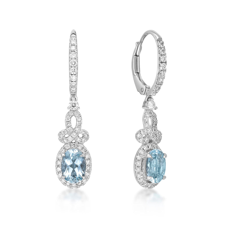 Aquamarine Diamond Drop Earrings