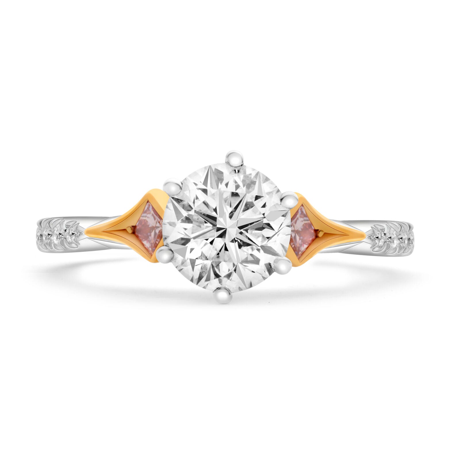Certified Argyle Pink Diamond Engagement Ring Perth - Round Brilliant Cut