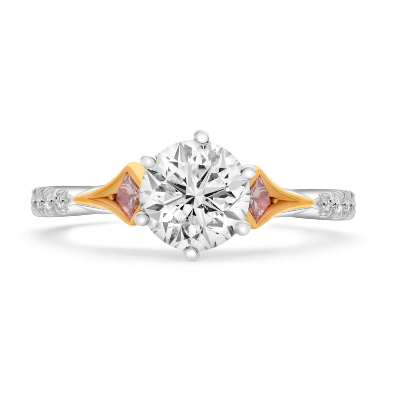 Certified Argyle Pink Diamond Engagement Ring Perth - Round Brilliant Cut