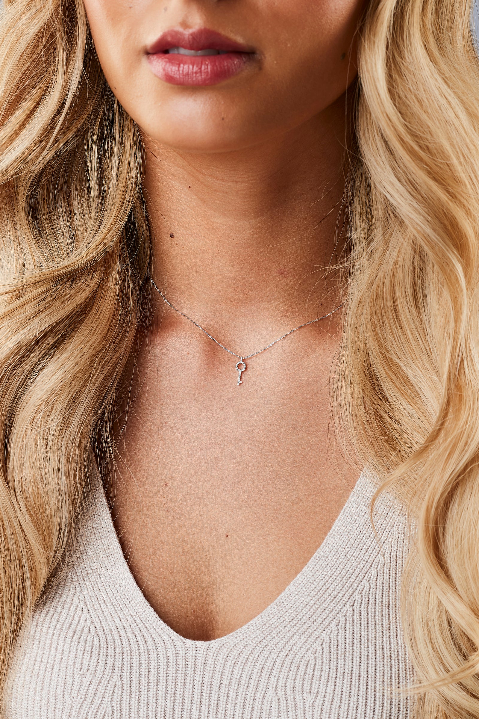 Diamond Key Shaped Pendant