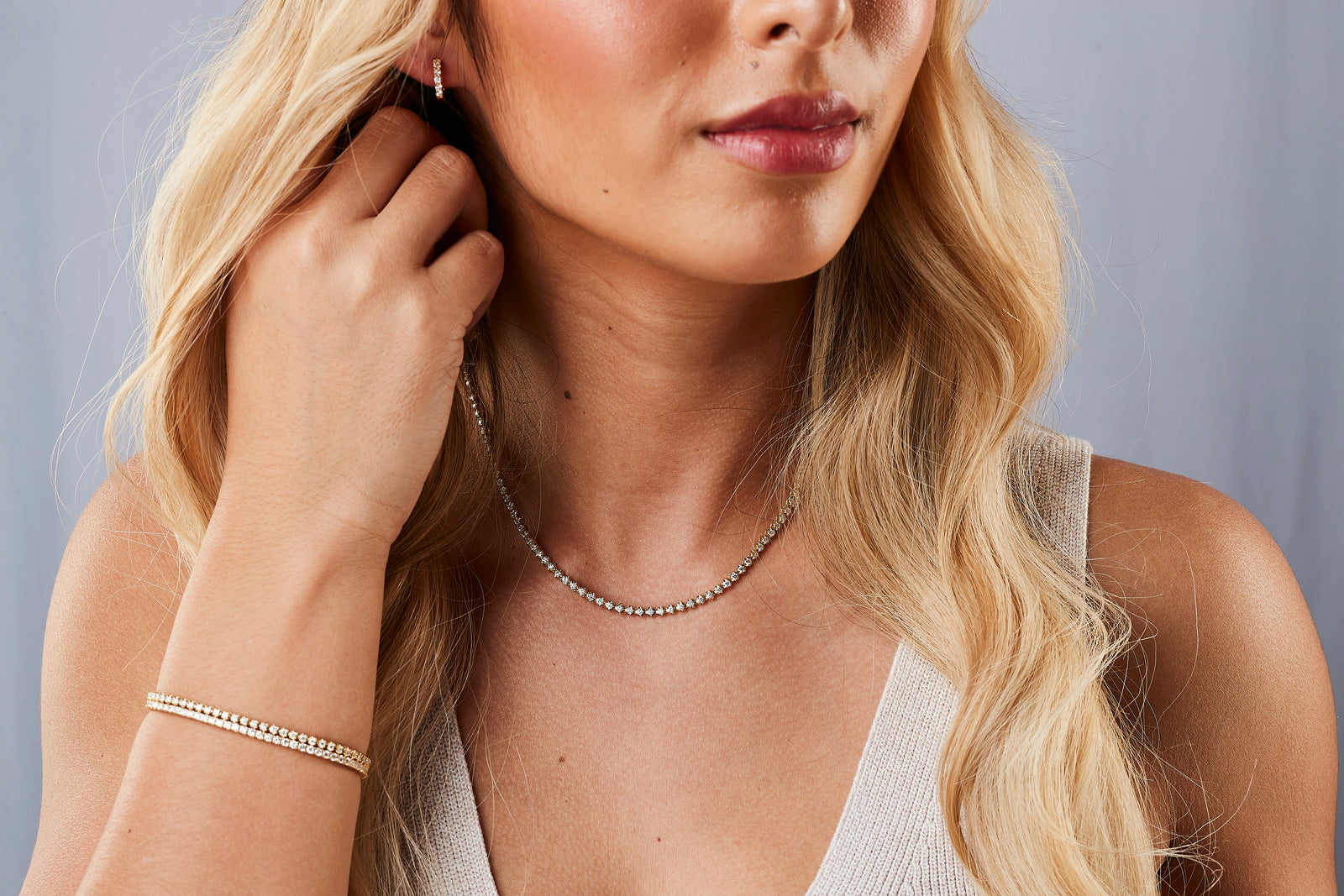 Illusion Diamond Tennis Necklace