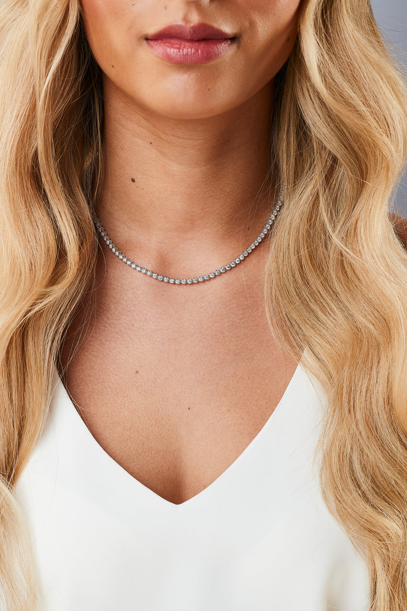 Illusion Diamond Tennis Necklace