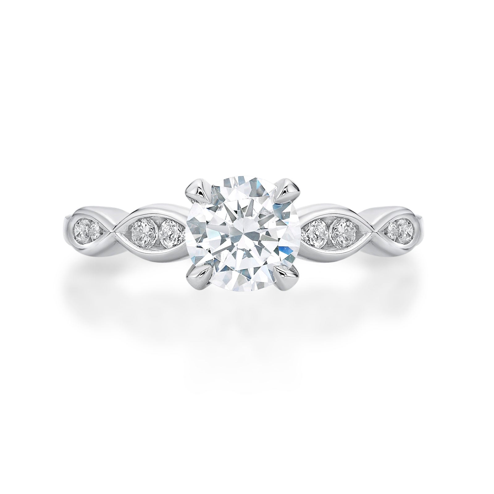 Autumn - Round Brilliant Cut Womens Diamond Engagement Ring Set in 4 claws