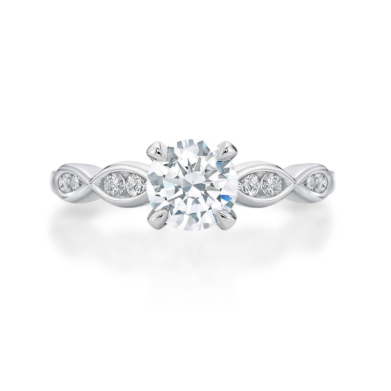 Autumn - Round Brilliant Cut Womens Diamond Engagement Ring Set in 4 claws