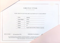 Argyle Certified Pink 0.18ct Round 7P VVS1