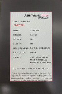 Argyle Certified Pink 0.198ct Cushion 5PP SI2