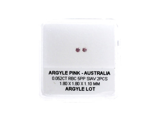 Argyle Certified Pink 2=0.052ct Round 5PP SIAV