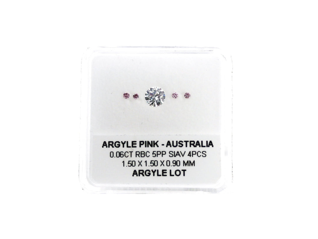 Argyle Certified Pink 4=0.06ct Round 5PP SIAV