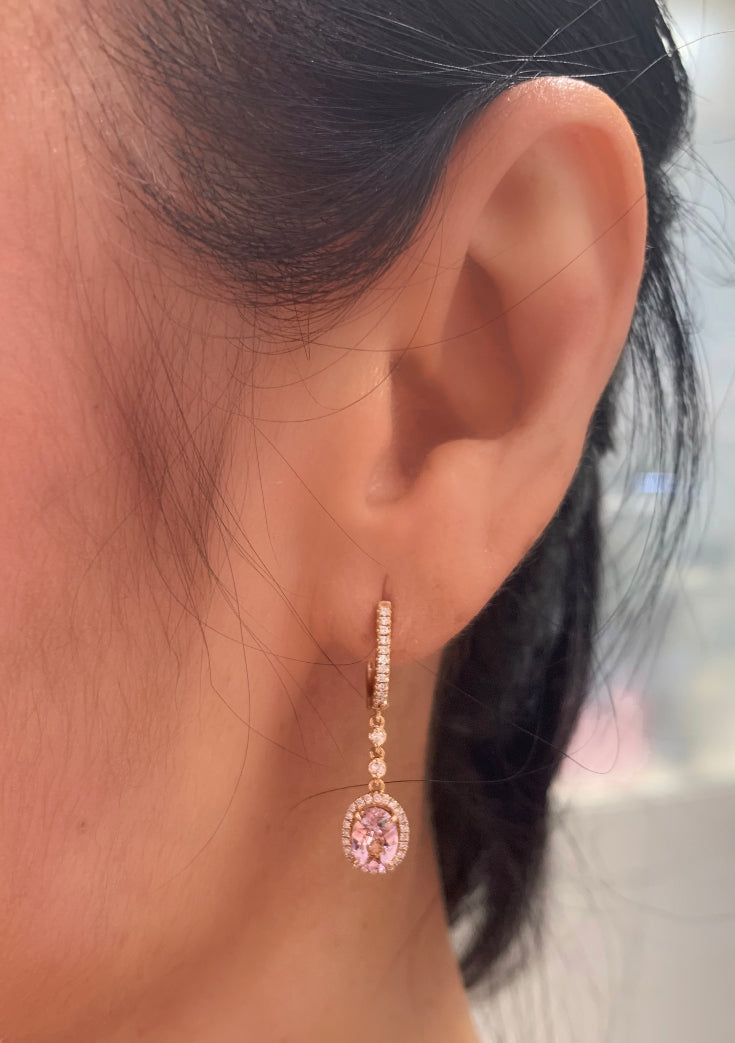 Morganite Diamond Earrings