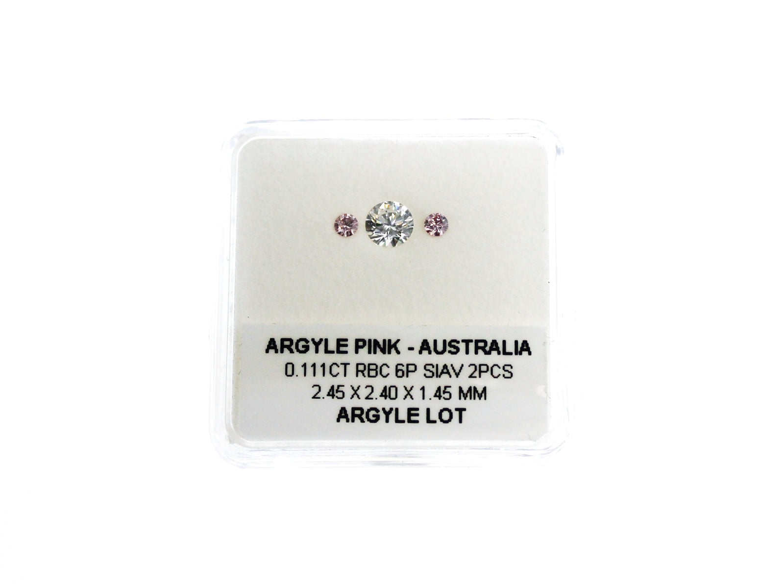 Argyle Certified Pink 2=0.111ct Round 6P SIAV