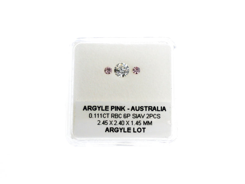Argyle Certified Pink 2=0.111ct Round 6P SIAV