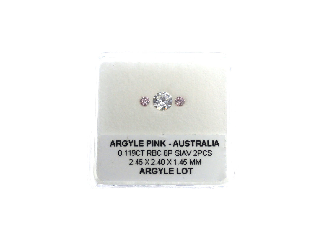 Argyle Certified Pink 2=0.119ct Round 6P SIAV