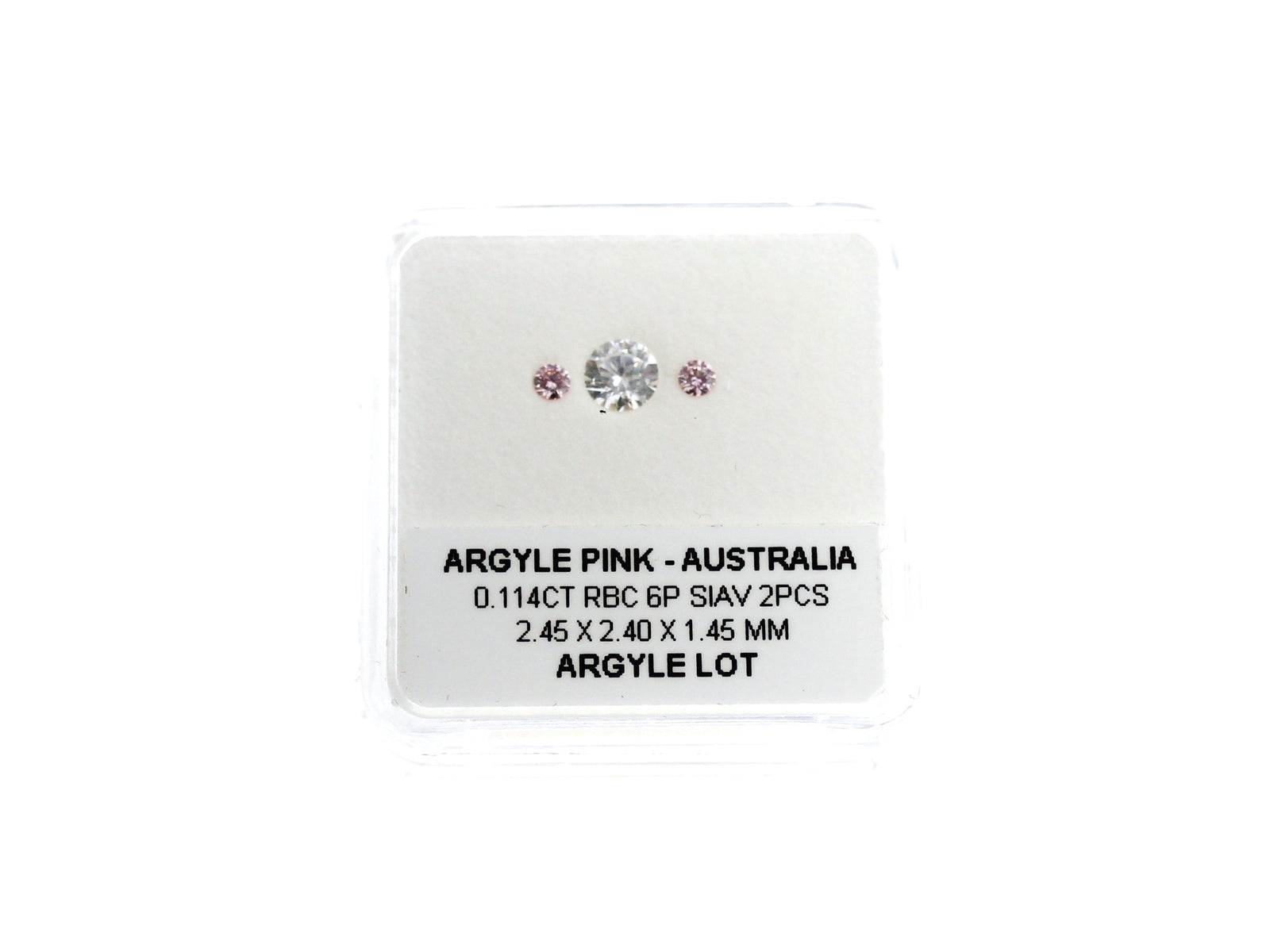 Argyle Certified Pink 2=0.114ct Round 6P SIAV