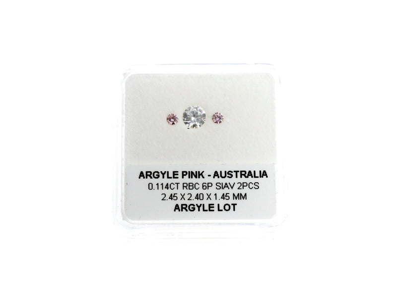 Argyle Certified Pink 2=0.114ct Round 6P SIAV