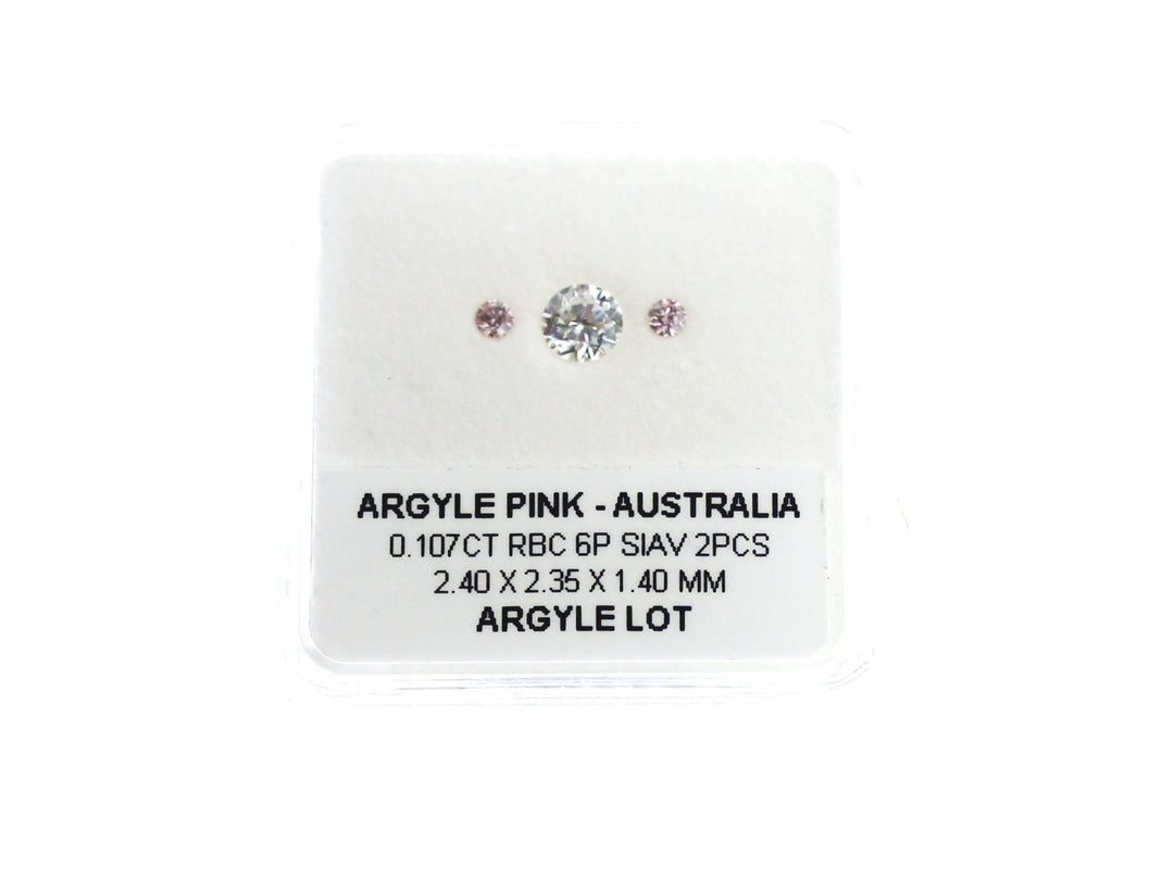 Argyle Certified Pink 2=0.107ct Round 6P SIAV