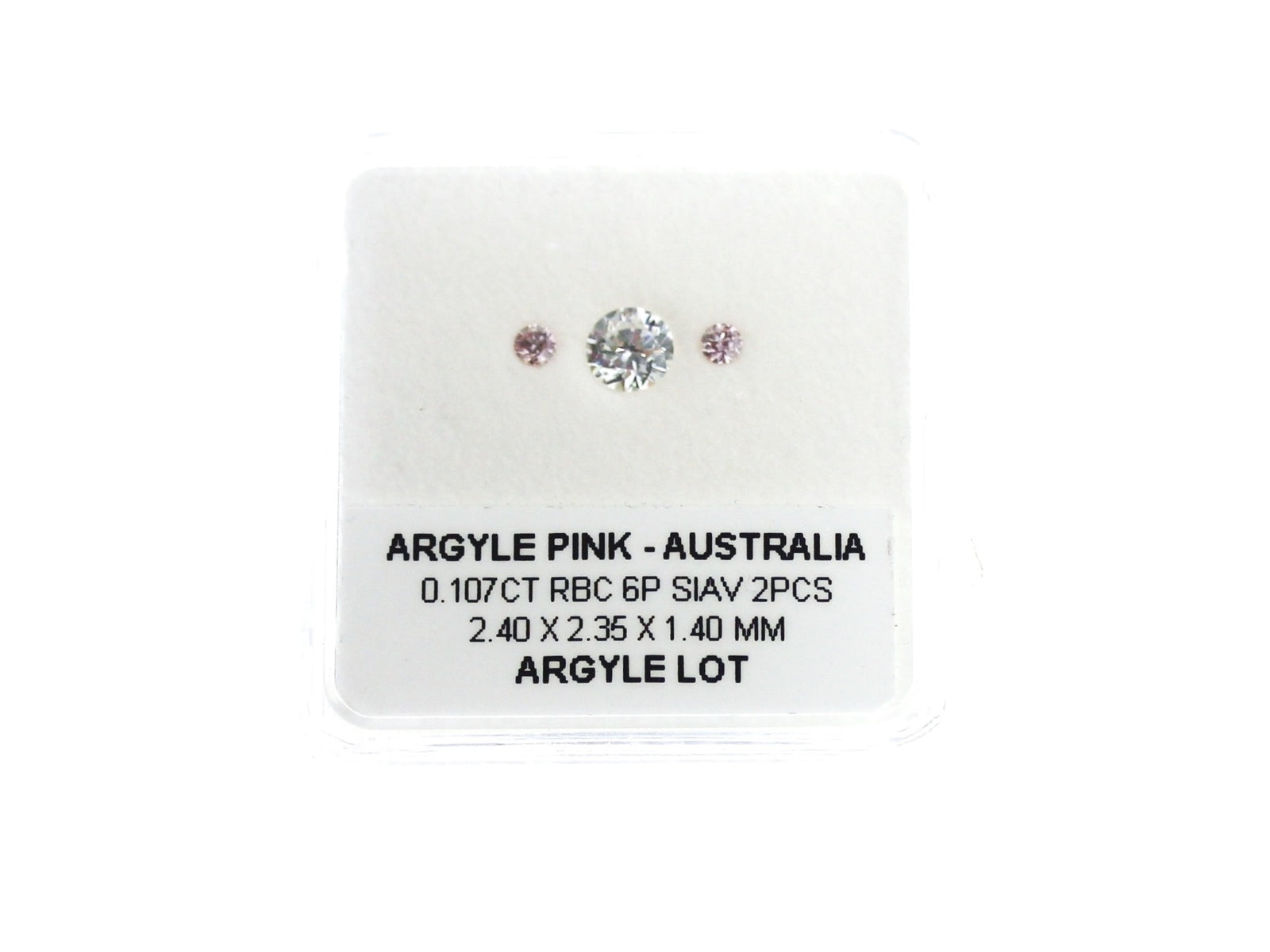 Argyle Certified Pink 2=0.107ct Round 6P SIAV