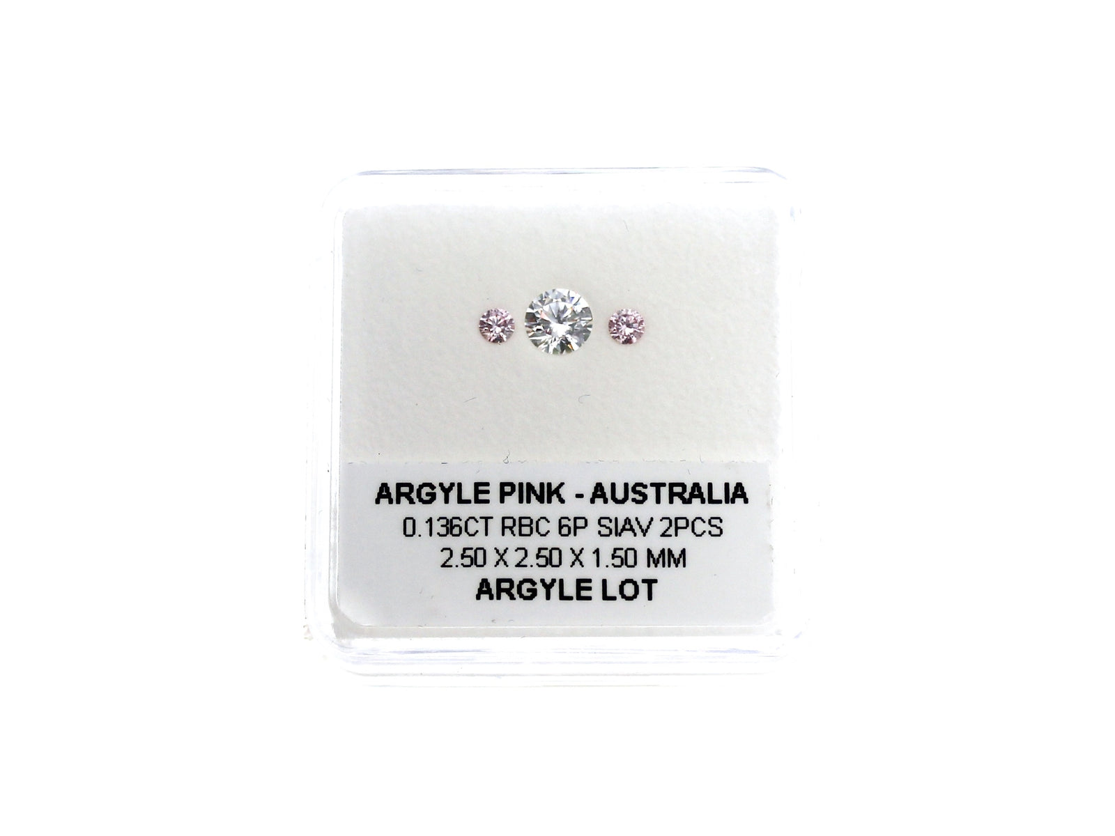 Argyle Certified Pink 2=0.136ct Round 6P SIAV