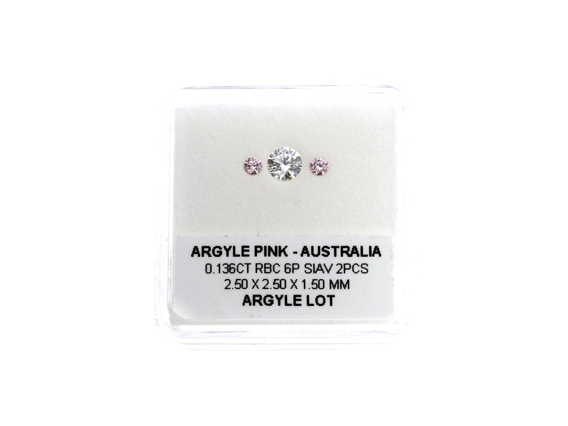 Argyle Certified Pink 2=0.136ct Round 6P SIAV