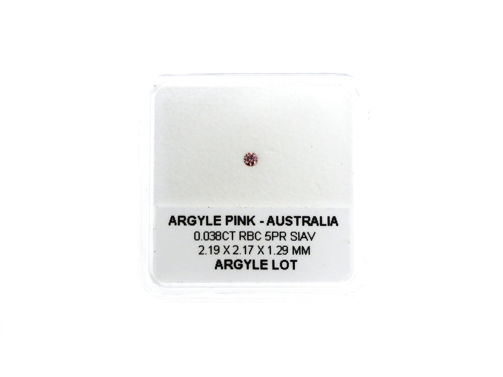 Argyle Certified Pink 0.038ct Round 5PR SIAV
