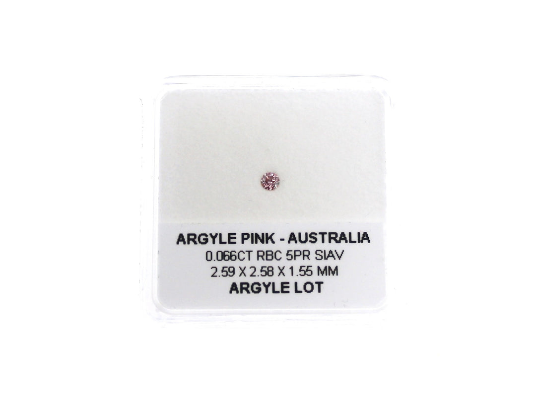 Argyle Certified Pink 0.066ct Round 5PR SIAV