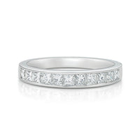 Gold Diamond Wedding Ring - Princess Cut Diamond Wedding Band