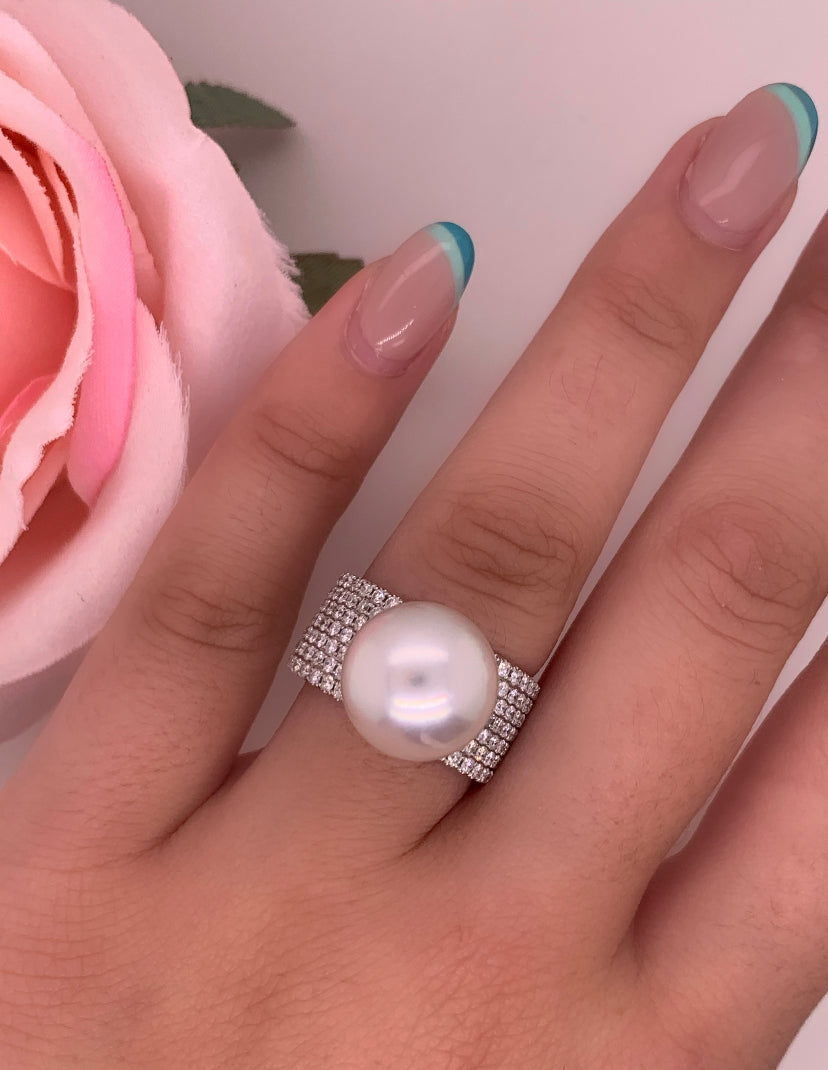 Pearl Pavé Set Ring