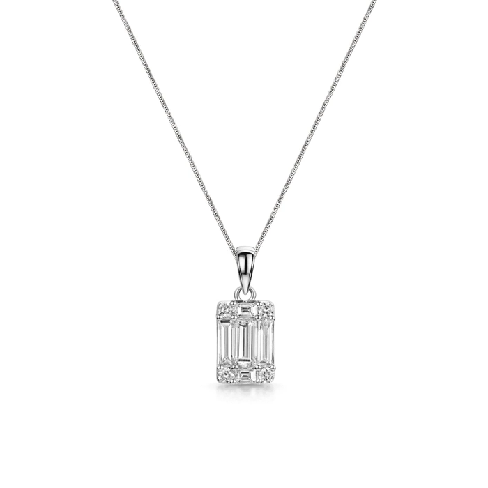 Emerald cut pendant necklace deals