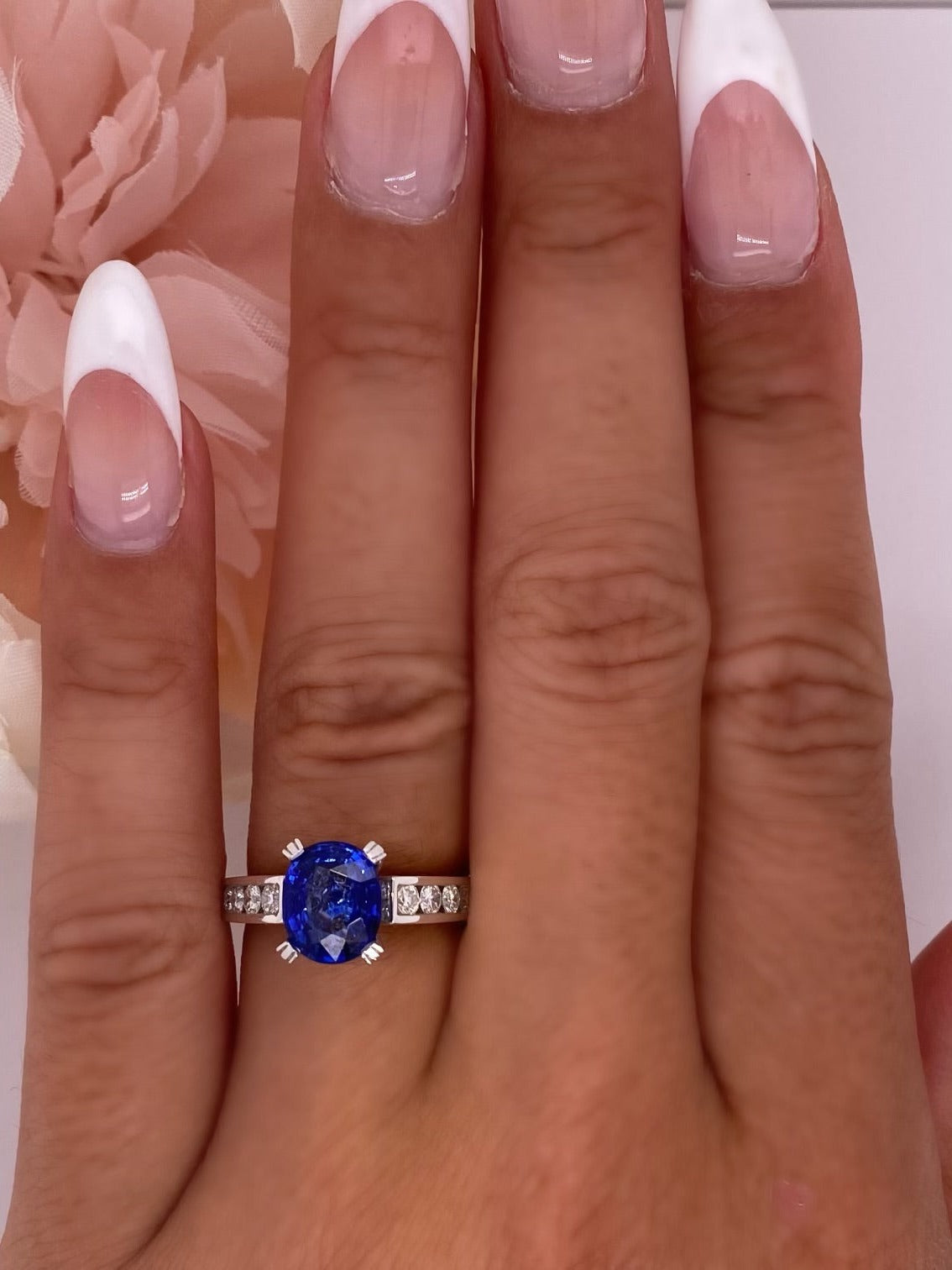 Sapphire and diamond band on sale ring