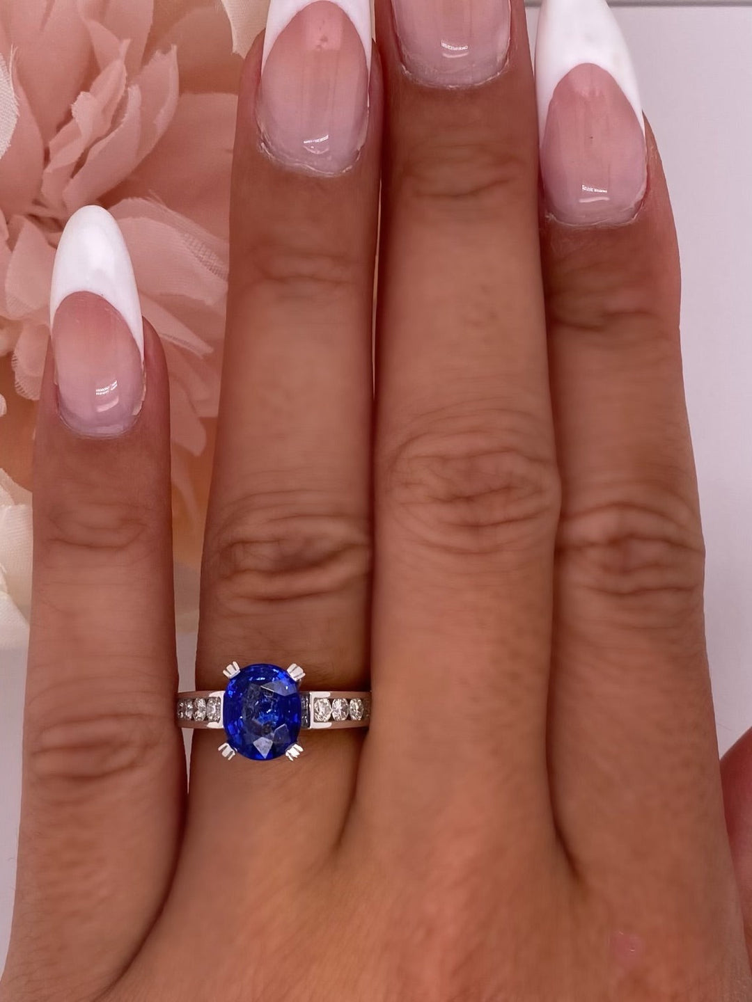 Blue Sapphire Diamond Band Ring