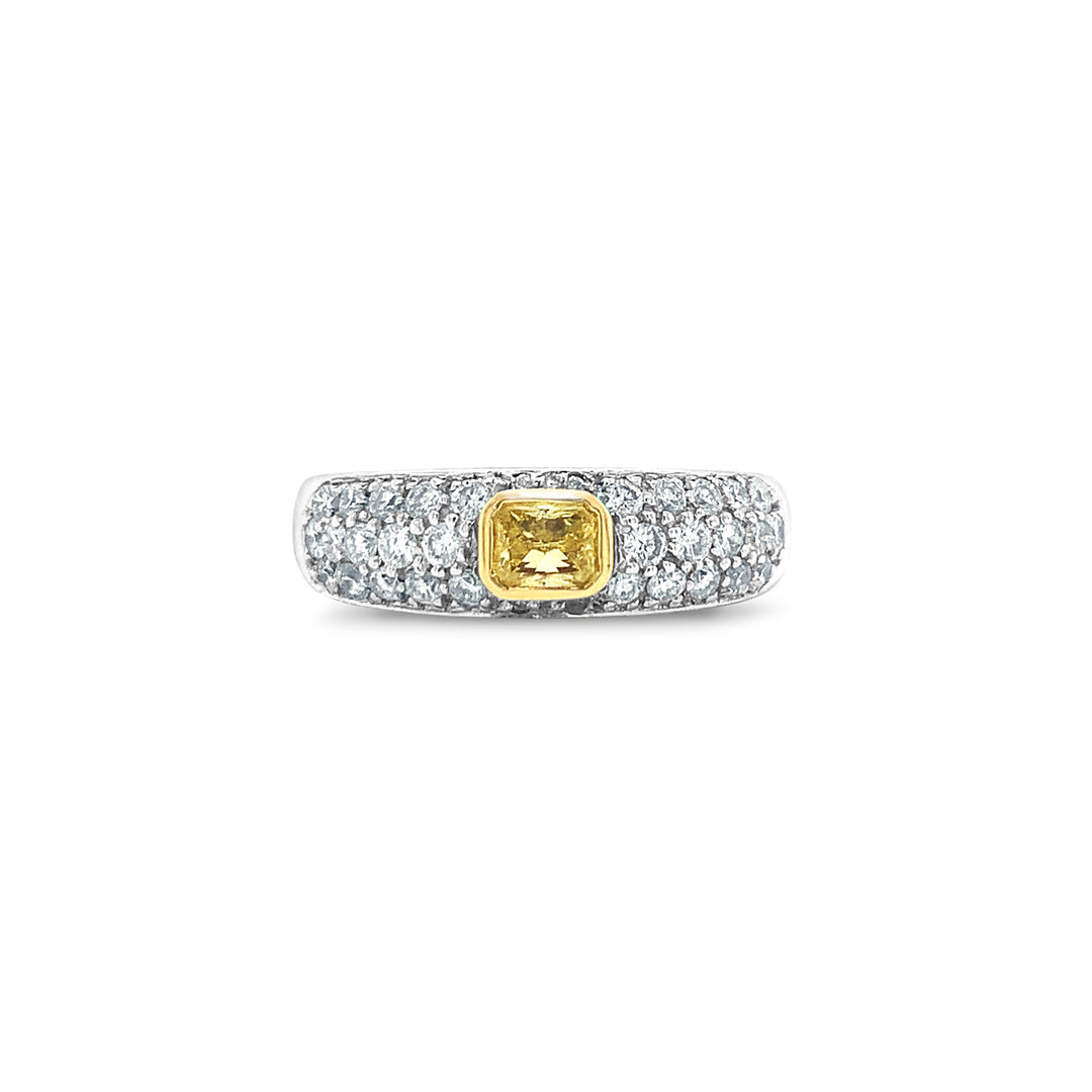 Yellow Bezel Set Diamond Ring