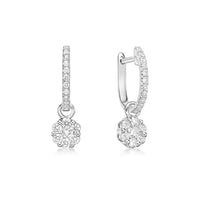 Flower Cluster Hoop Earrings