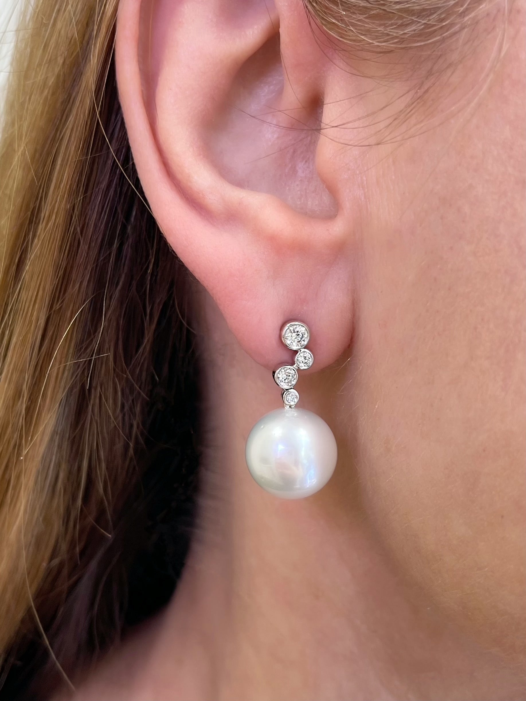 Pearl Diamond Bridal Wedding Day Earrings | Berlinger Jewelry