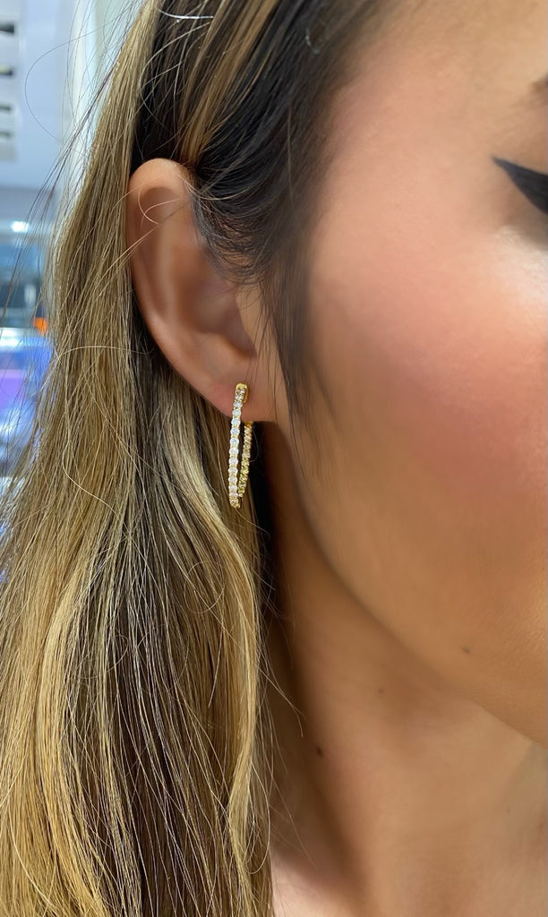 Fake diamond hoops on sale