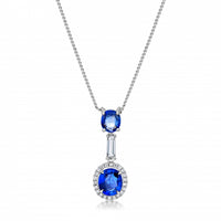 Diamond & Sapphire Drop Pendant