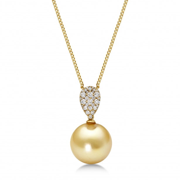 Diamond & Golden Pearl Pendant
