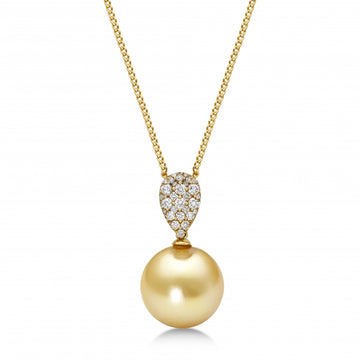 Diamond & Golden Pearl Pendant