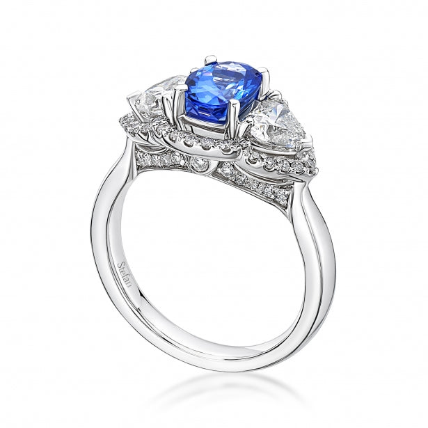 Tanzanite Trilogy Halo Ring