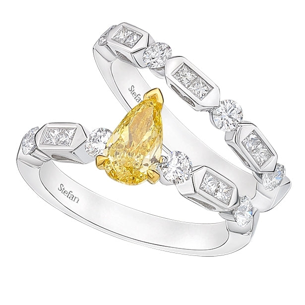 Yellow Diamond Ring Set