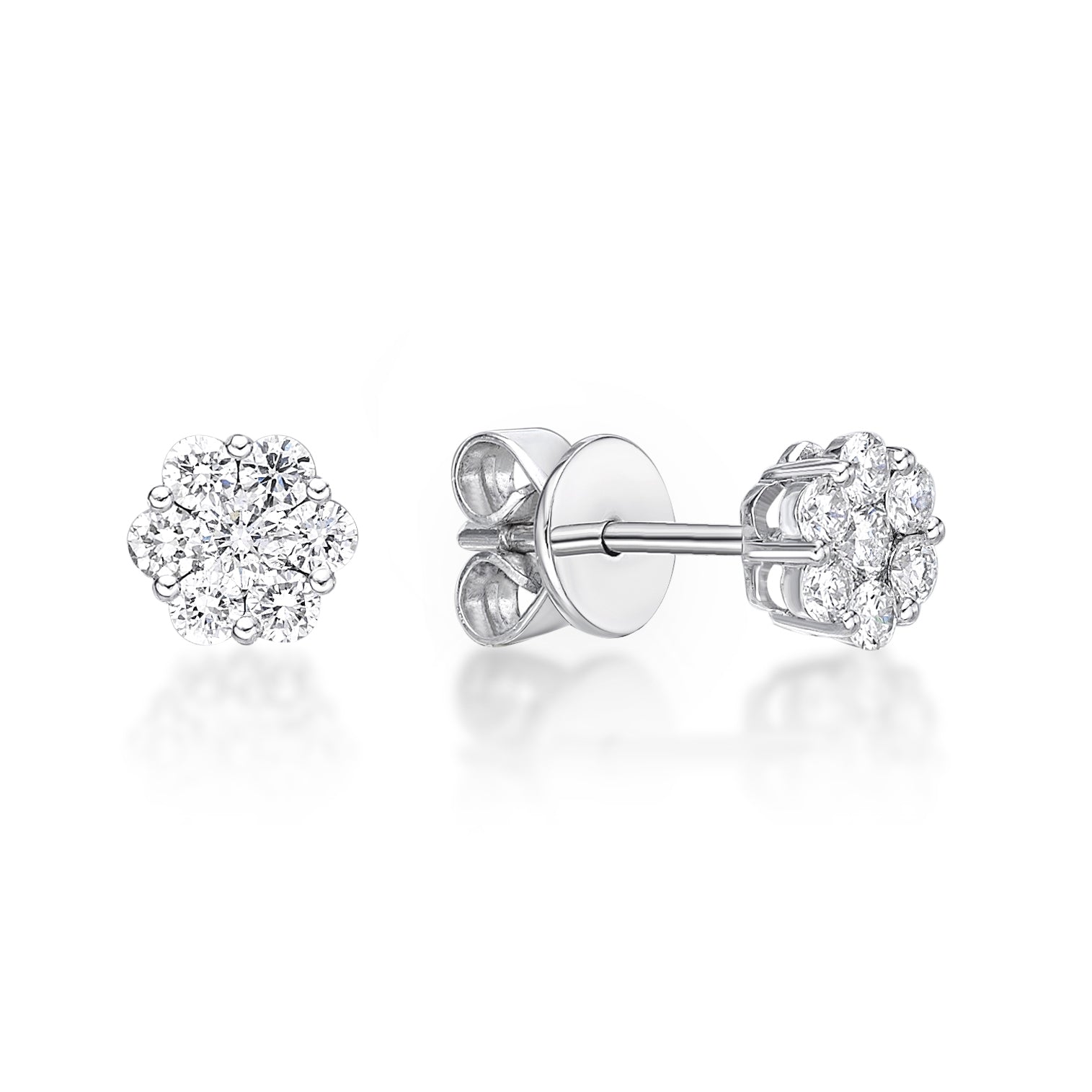 Diamond Flower Cluster Studs