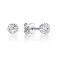 Diamond Flower Cluster Studs